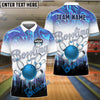 BlueJose Bowling And Pins Hologram Waves Customized Name 3D Shirt (4 Colors)