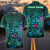 BlueJose Darts Angry Dartboard Neon Style Customized Name, Team Name 3D Shirt (4 Colors)