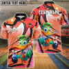 BlueJose Bowling And Pins Cartoon Duck Graffiti Customized Name, Team Name 3D Shirt (4 Colors)