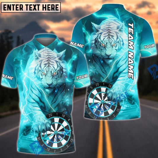 BlueJose Darts White Tiger Personalized Name, Team Name Shirt (4 Colors)
