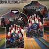 BlueJose Bowling And Pins Horror Strike Scary Pins Angry Ball Design Customized Name, Team Name 3D Shirt (4 Colors)