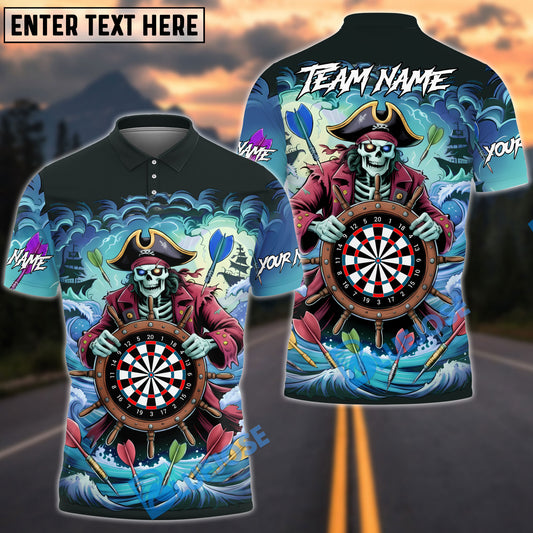 BlueJose Darts Pirate Reaper Dartboard Multicolor Options Personalized Name Shirt (4 Colors)