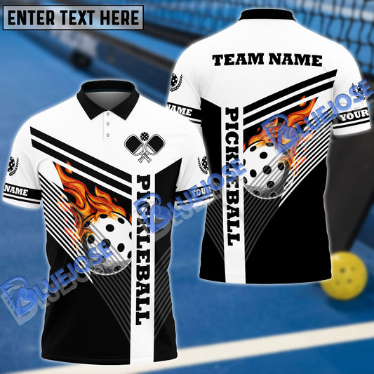 BlueJose Pickleball Fire Line Personalized Name, Team Name Unisex Shirt (4 Colors)