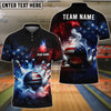 BlueJoses Bowling Smoke American Flag Customized Name, Team Name 3D Shirt