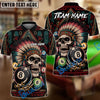 BlueJose Billiards Ball 8 Skull Tribal War Chief Customized Name, Team Name 3D Shirt