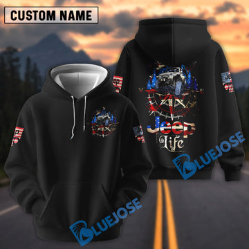 BlueJose Jeep Life Compass America Hoodie