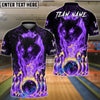 BlueJose Bowling And Pins Fire Wolf Multicolor Options Personalized Name, Team Name 3D Shirt (4 Colors)