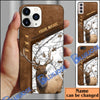 BlueJose Elk Hunting Premium Brown Pattern Personalized Name Phone Case (4 colors)