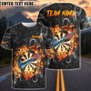 BlueJose Darts Burning Dartboard Personalized Name, Team Name Shirt (4 Colors)