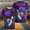 BlueJose Bowling Boom Cartoon Impact Customized Name, Team Name 3D Shirt (4 Colors)
