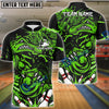 BlueJose Bowling And Pins Fierce Angry Crocodile Graphic Customized Name, Team Name 3D Shirt (4 Colors)