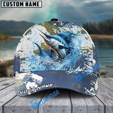 Bluejose Marlin Fishing Hooked On Victory Personalized Cap