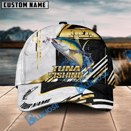 BlueJose Tuna Fishing Hook Graphic & Jumping Fish Art Personalized Cap