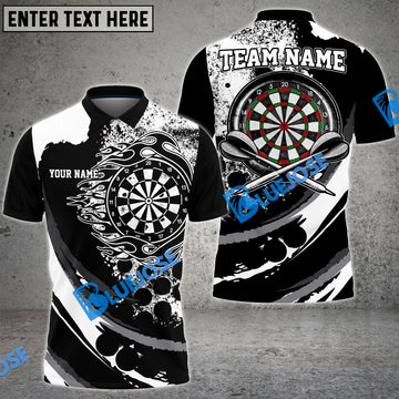 BlueJose Darts Black Flames Of Hell Personalized Name, Team Name 3D Shirt ( 6 Colors)