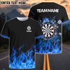 BlueJose Fire Dartboard Personalized Name, Team Name Shirt (4 Colors)