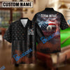 BlueJose Billiards 8 Ball Smoke American Flag Personalized Name, Team Name Shirt