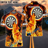 BlueJose Darts Fire Moonlight Dartboard Wolf Personalized Name, Team Name Shirt (4 Colors)
