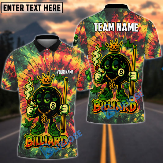 BlueJose Billiards Funny Green 420 Tie Dye Smoking Customized Name, Team Name 3D Shirt