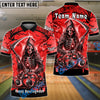 BlueJose Bowling And Pins Reaper Flame Customized Name 3D Shirt ( 6 Colors)
