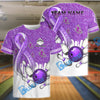 BlueJose Bowling And Pins Awareness Edition Customized Name 3D Shirt (4 Colors)