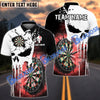 BlueJose Darts Punished Skull Flame Personalized Name, Team Name 3D Shirt (4 Colors)