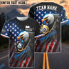 BlueJose Billiards Ball 8&9 Eagle Flag Of US Pattern Personalized Name, Team Name Unisex Shirt