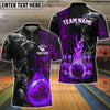 BlueJoses Bowling And Pins Flame Wolf Multicolor Customized Name 3D Shirt ( 4 Colors )