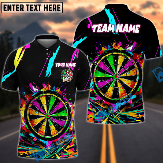 BlueJose Darts Color Splash Dartboard Graffiti Style Personalized Name, Team Name Shirt