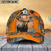 BlueJose Hunting Orange Camouflage Multioption Personalized Name 3D Cap (Deer, Moose, Elk, Boar, Bear)