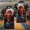 BlueJose Bowling Moonlight Dragon Skull Style Customized Name, Team Name 3D Shirt (4 Colors)