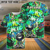 BlueJose Bowling And Pins Funny Never Give Up Graffiti Pattern Customized Name, Team Name 3D Shirt (4 Colors)