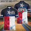 BlueJose Bowling And Pins Vintage Flag Customized Name 3D Shirt (American, Canadian, Texas, UK)