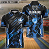 BlueJose Bowling And Pins Premium Panther Pattern Customized Name 3D Shirt (4 Colors)