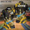 BlueJose Bowling And Pins Grunge Flame Customized Name 3D Shirt ( 6 Colors)
