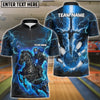 BlueJose Bowling And Pins Fantasy Knight Thunder Lightning Pattern Customized Name 3D Shirt (4 Colors)