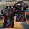 BlueJose Bowling And Pins Werewolf Eyes Thunder Customized Name, Team Name 3D Shirt (4 Colors)