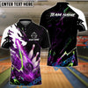 BlueJose Bowling And Pins Lightning Neon Thunder Dragon Breath Customized Name, Team Name 3D Shirt (4 Colors)