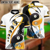 BlueJose Billiards Classic Yin-Yang 8 & 9 Ball Black & White Personalized Name Shirt (4 Colors)