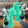 BlueJose Bowling and Pins Double Faced Personalized Name, Team Name Monster Ball and Pins 3D Shirt (5 Colors)