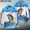 Bluejose Bass Fishing Blue Water Camo Custom Name & Team Name 3D Shirts