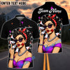 BlueJose Darts Pinup Girl Retro Style Multicolor Options Personalized Name Shirt (4 Colors)