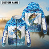 Bluejose Bass Fishing Blue Water Camo Custom Name & Team Name 3D Shirts