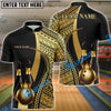BlueJose Bowling & Pins Tribal Crown Pattern Customized Name, Team Name 3D Shirt (6 Colors)