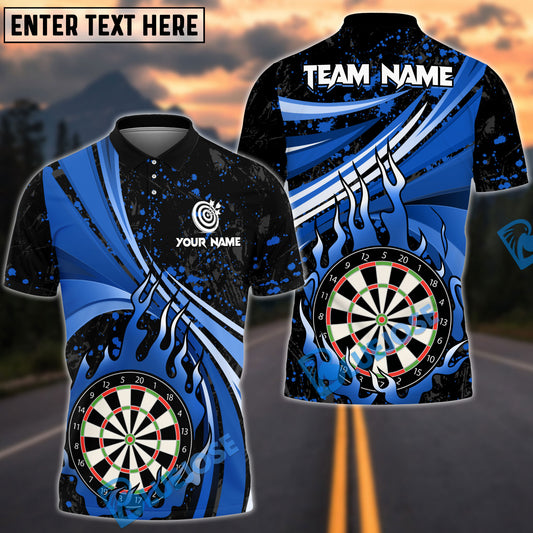 BlueJose Darts Animated Flame Personalized Name, Team Name 3D Shirt (4 Colors)