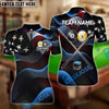 BlueJoses Billiards Ball 8 & 9 American Flag Cross Cue Customized Name, Team Name 3D Shirt