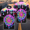 BlueJose Darts Rainbow Melt Dripping Dartboard Multicolor Options Personalized Name Shirt (6 Colors)