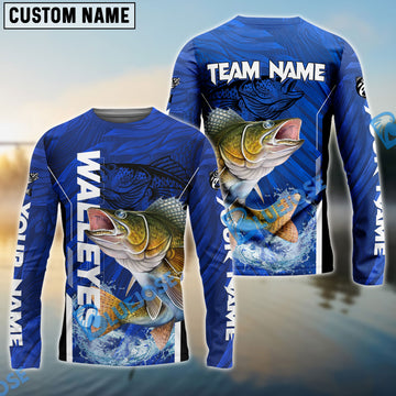 Bluejose Walleye Fishing Jersey Tournament Custom Name & Team Name 3D Shirts