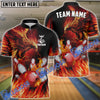 BlueJose Bowling And Pins Flame Phoenix Customized Name 3D Shirt (4 Colors)