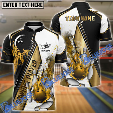 BlueJose Bowling And Pins Bowling Player Sport Customized Name, Team Name 3D Shirt