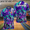 BlueJoses Bowling Ball & Pins Galaxy Graffiti Style Multicolor Customized Name 3D Shirt ( 4 Colors )